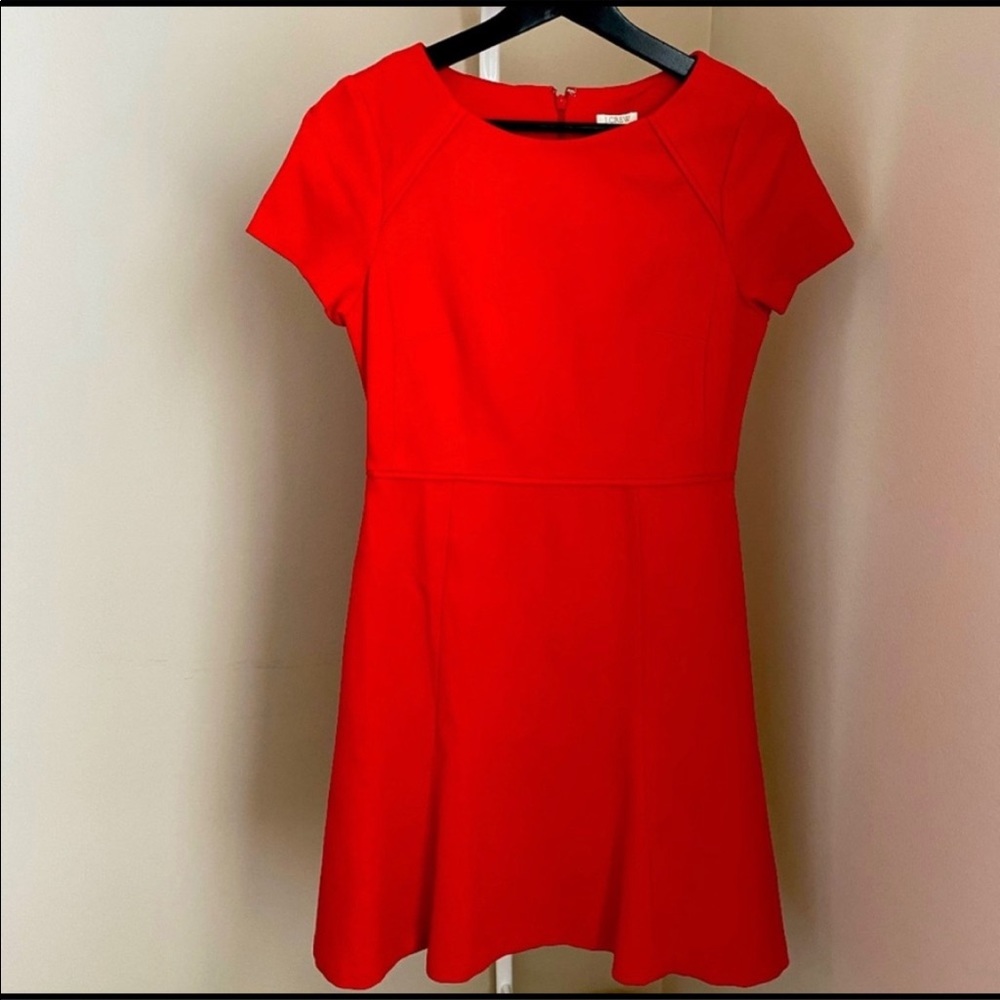 J. Crew Short-sleeve Flounce Ponte Dress